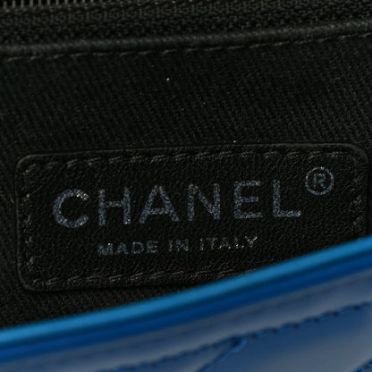 Chanel Patent Quilted Large Coco Shine Flap Blue 5 of 10