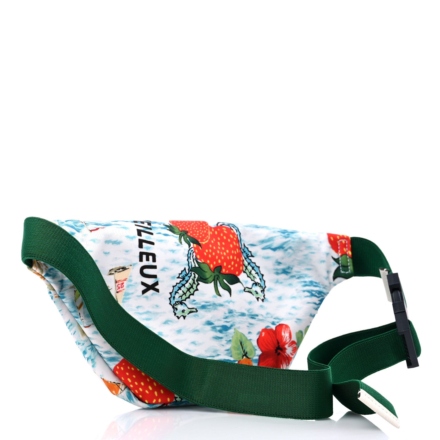 Gucci Nylon Merveilleux Strawberry Print Childrens Belt Bag Light Blue Red Dusty White 3 of 10