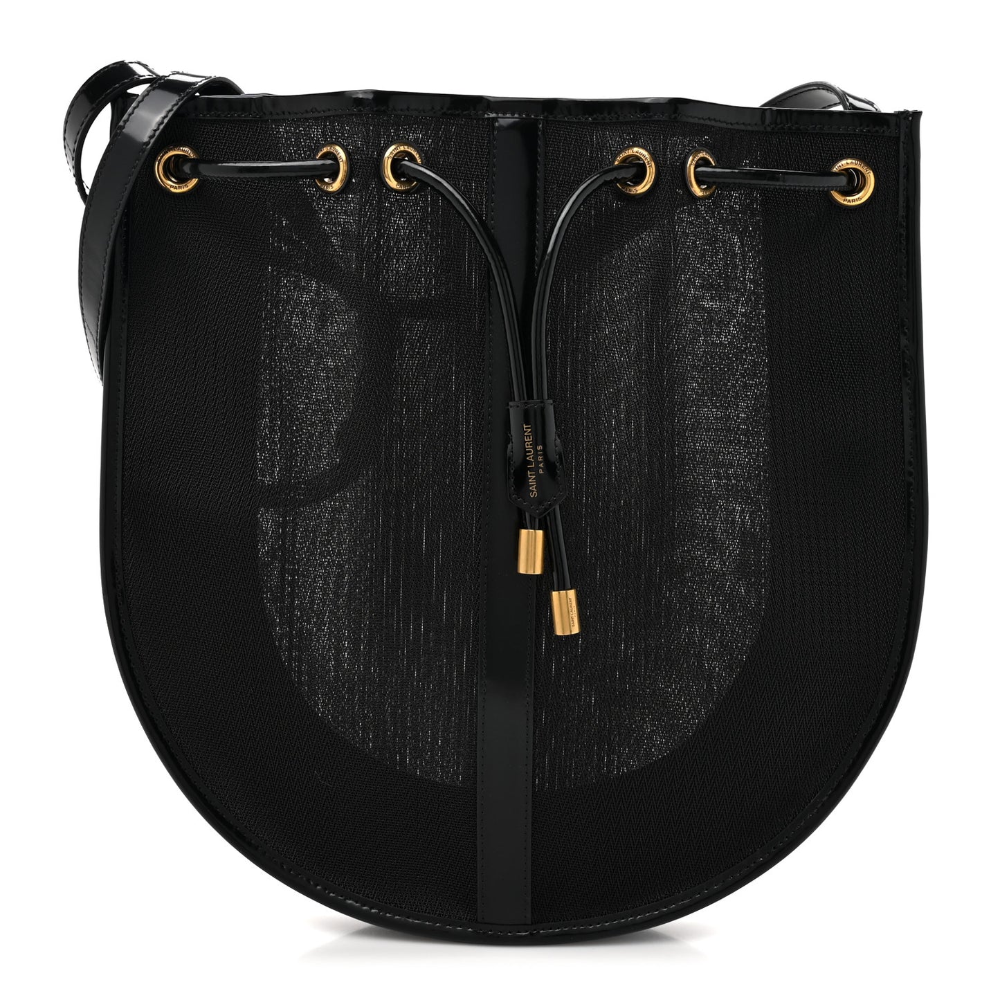 Mesh Patent Daryl Shoulder Bag Black