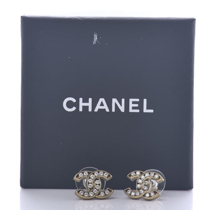 Chanel Crystal CC Earrings Gold 5 of 5