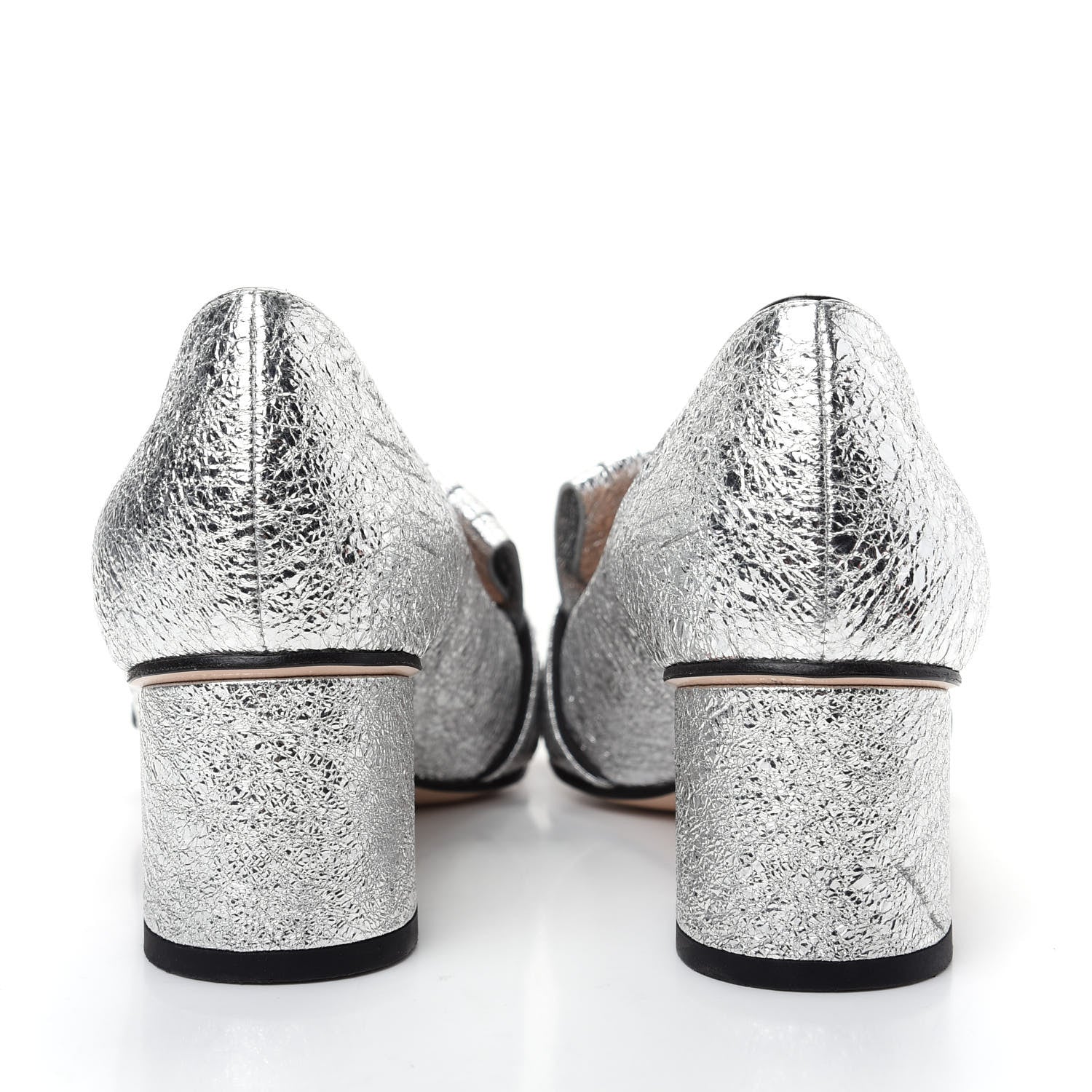 Gucci Galassia GG Marmont Fringe 50mm Loafer Pumps 37 Argento 7 of 12