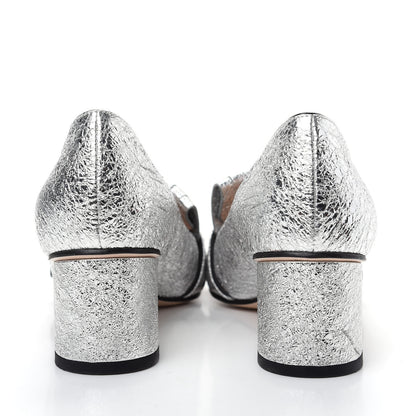Gucci Galassia GG Marmont Fringe 50mm Loafer Pumps 37 Argento 7 of 12