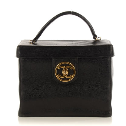Chanel Caviar CC Vanity Cosmetic Case Black 1 of 9
