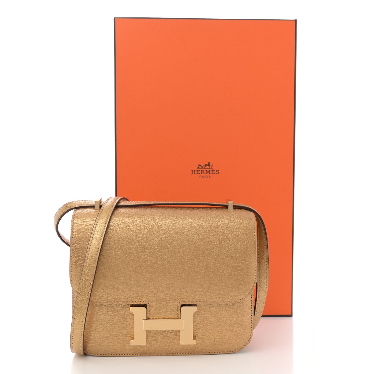 Hermes Metallic Chevre Chamkilight Constance 18 Doré 13 of 13