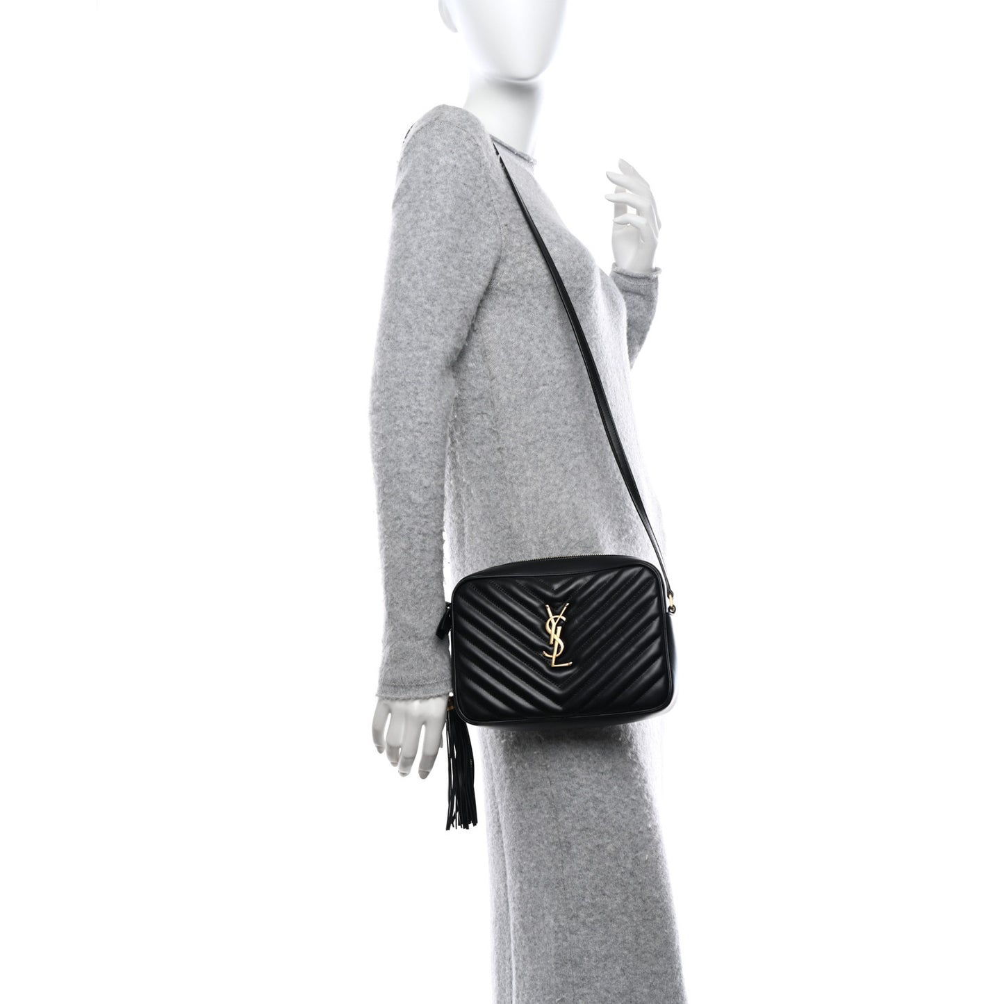 Calfskin Matelasse Monogram Lou Camera Bag Black