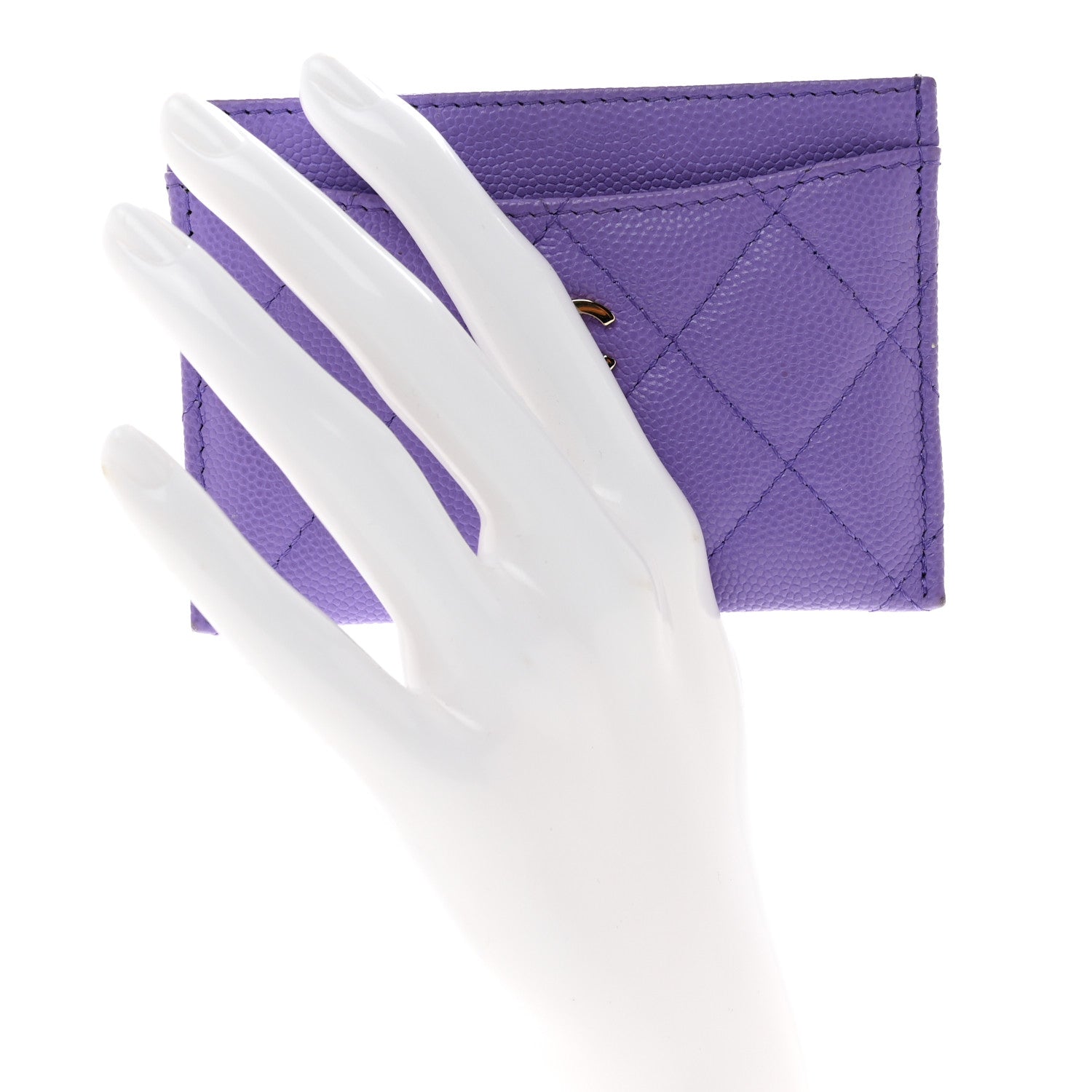 Chanel Caviar Quilted Wallet Purple 2 of 9