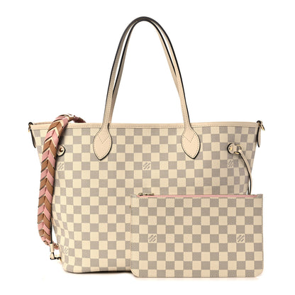 Louis Vuitton Damier Azur Braided Neverfull MM Pink 1 of 9