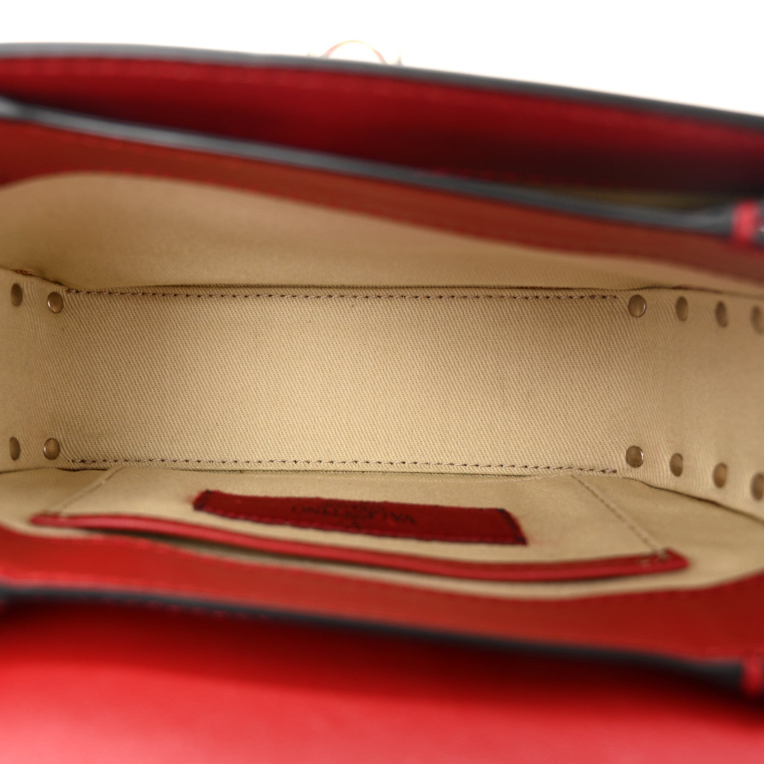 Valentino Garavani Vitello Small Rockstud Flap Saddle Bag Red 5 of 12