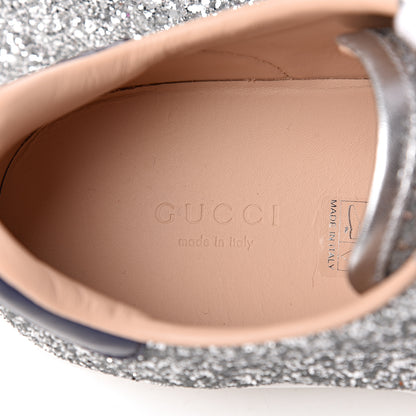 Gucci Glitter Web Womens Ace Sneakers 38.5 Silver 6 of 10