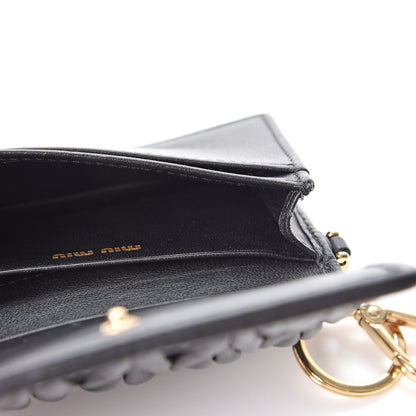 Miu Miu Nappa Matelasse Flap Card Holder Key Ring Black 4 of 8