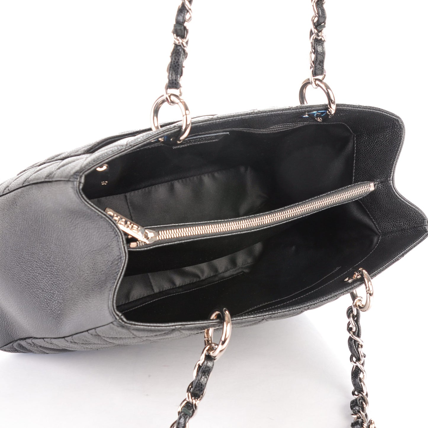 Caviar Quilted Grand Shopping Tote GST Black