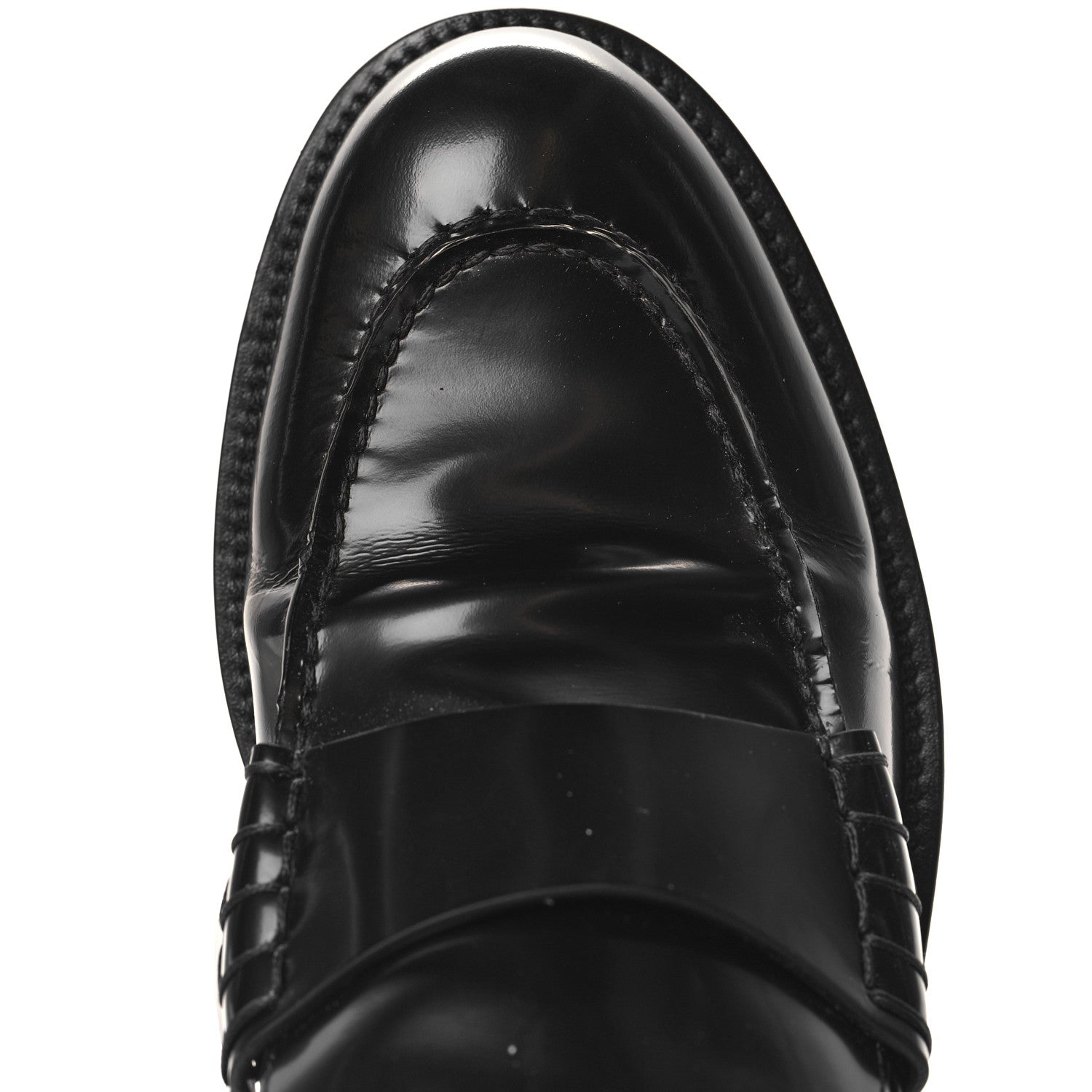 Chanel Shiny Calfskin Logo Loafers 38 Black 9 of 10