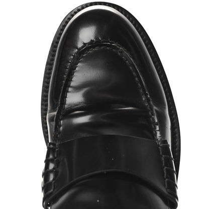 Chanel Shiny Calfskin Logo Loafers 38 Black 9 of 10