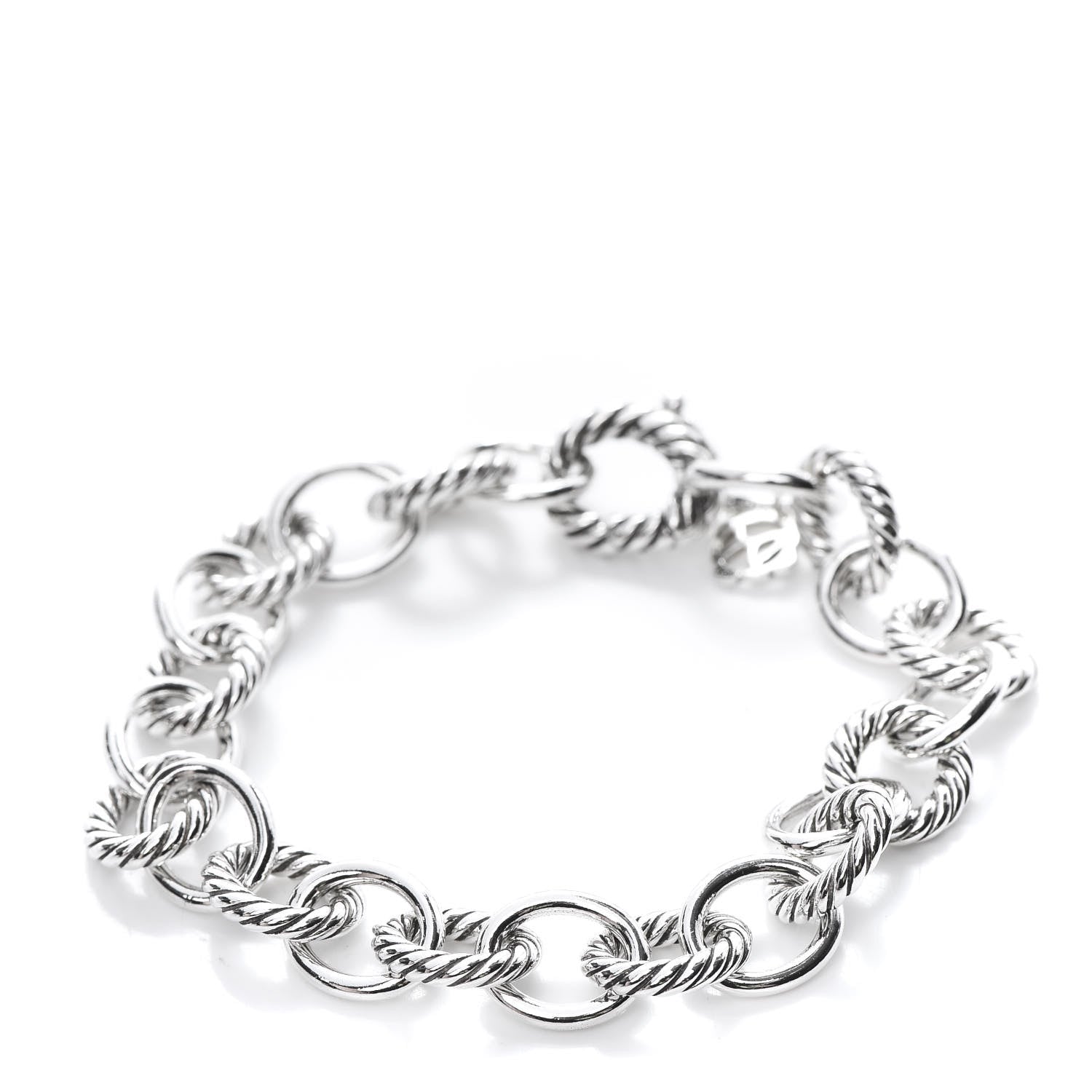David Yurman Sterling Silver 10mm Medium Oval Link Bracelet 1 of 10