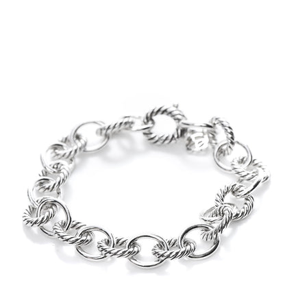 David Yurman Sterling Silver 10mm Medium Oval Link Bracelet 1 of 10
