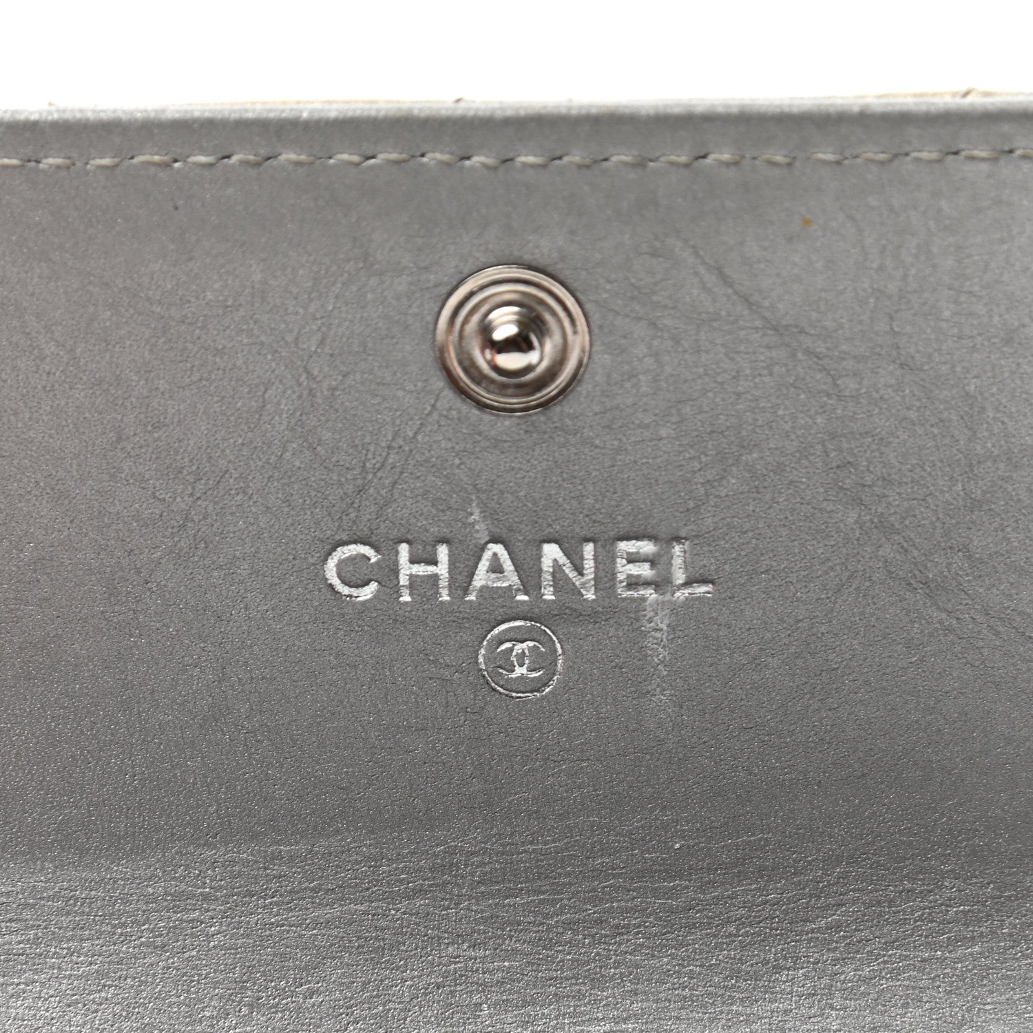 Chanel Metallic Calfskin Quilted Palette Card Holder Silver 6 of 10