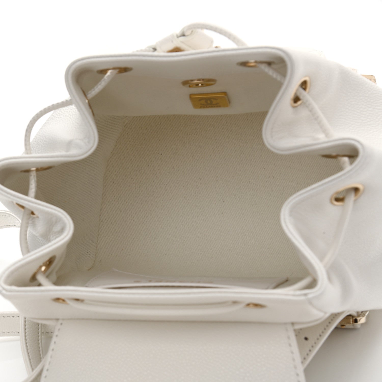 Chanel Caviar Quilted Mini Business Affinity Backpack White 5 of 11