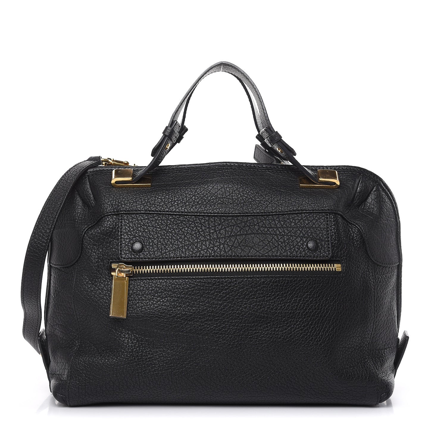 Grained Calfskin Brooke Satchel Black