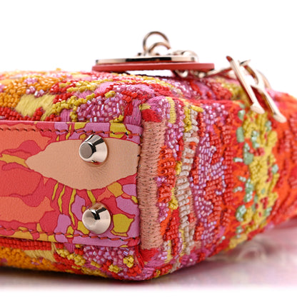 Christian Dior Beaded Embroidery Lambskin Micro Lady Dior Orange Multicolor 10 of 11