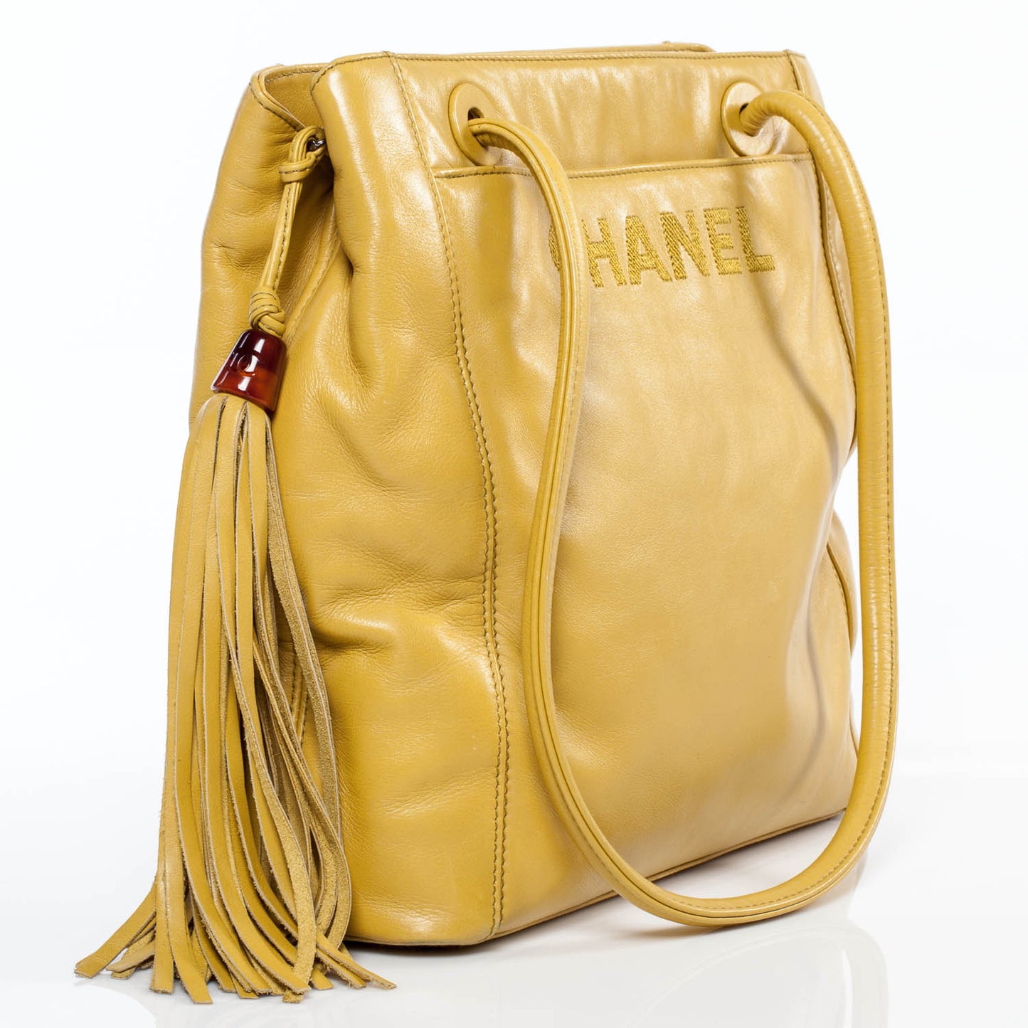 Leather Tassel Bag Yellow