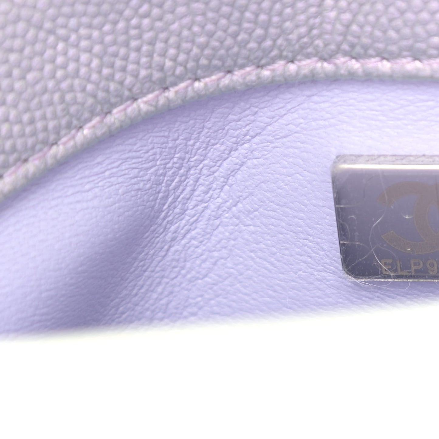 Iridescent Caviar Quilted Extra Mini Coco Handle Flap Purple