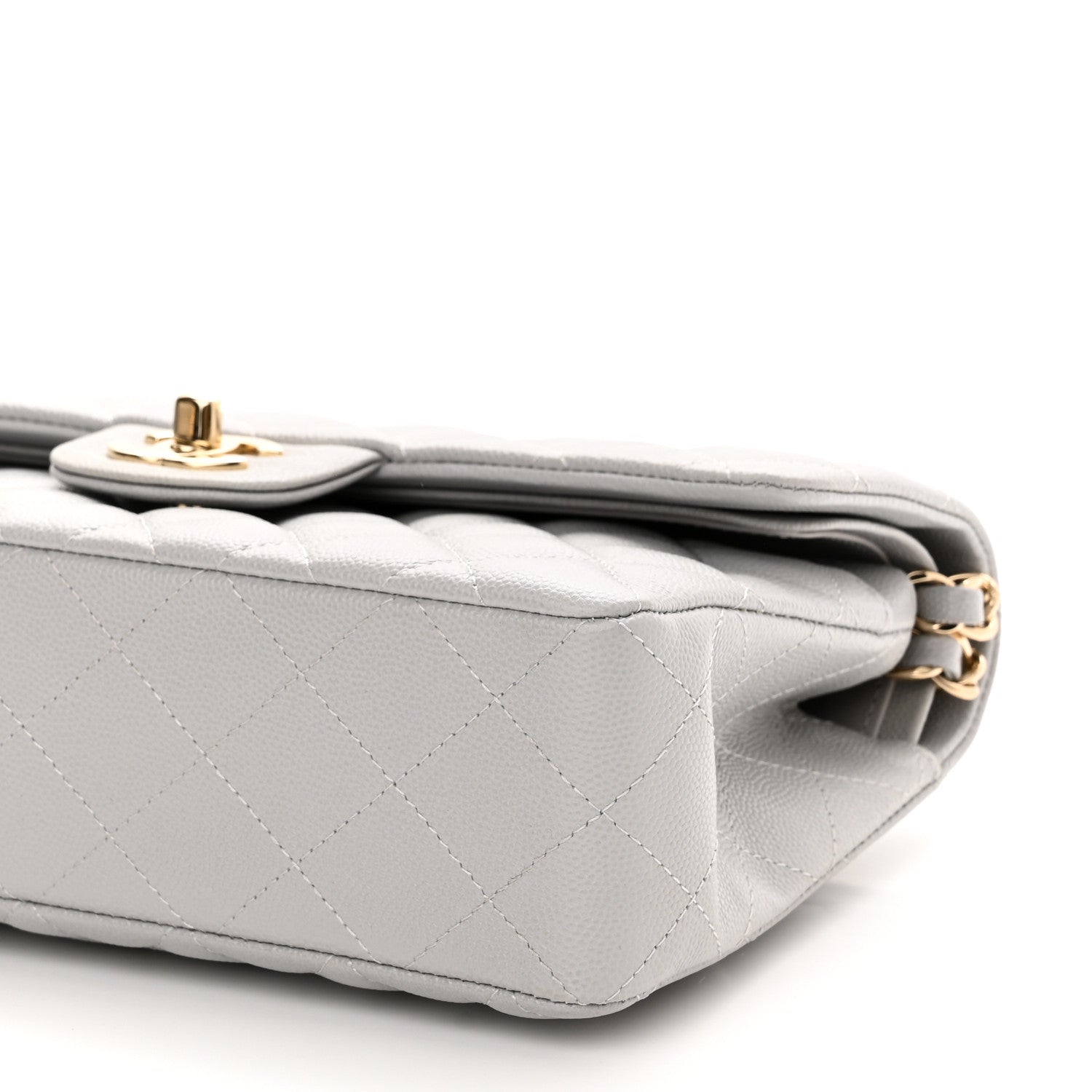Chanel Caviar Quilted Small Double Flap Grey 10 of 13