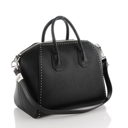 Givenchy Calfskin Medium Studded Antigona Black 3 of 7