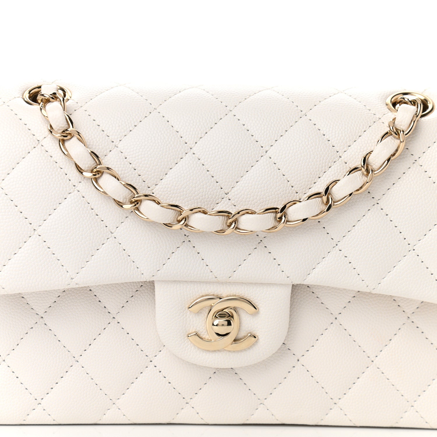 Chanel Caviar Quilted Small Double Flap White 8 of 11