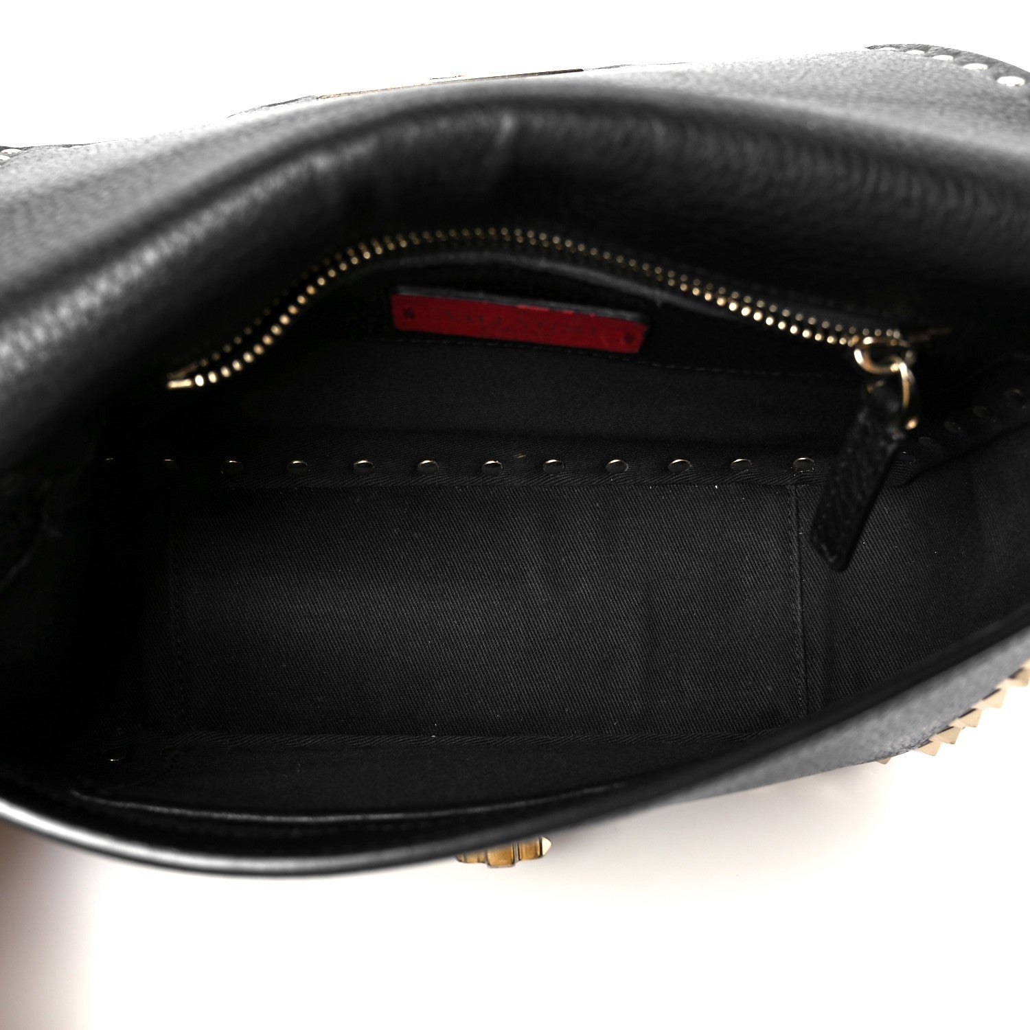 Valentino Garavani Pebbled Calfskin Small Rockstud Crossbody Flap Bag Black 5 of 10