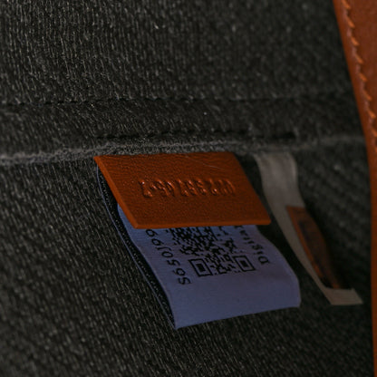Chloe Linen Canvas Calfskin Large Marcie Tote Black Tan 7 of 9