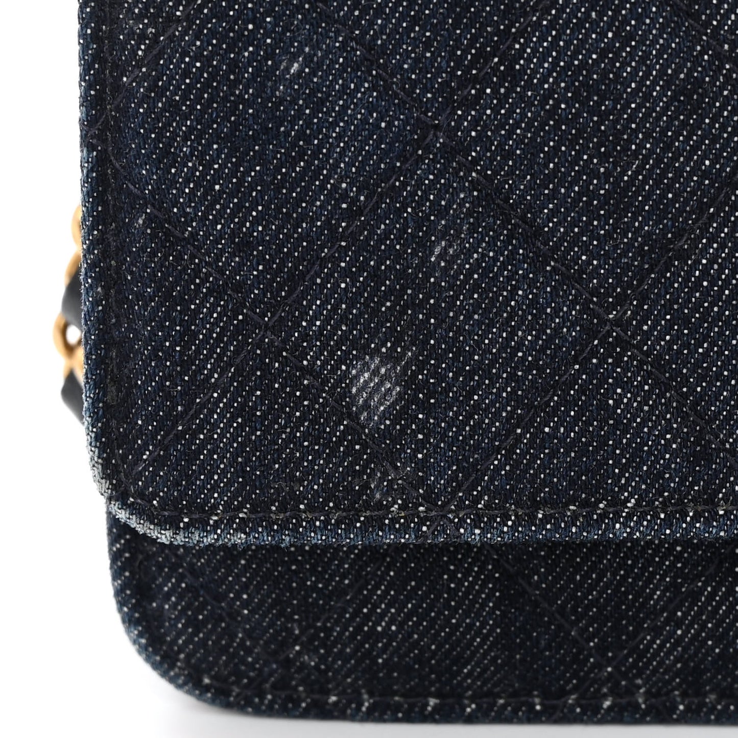 Denim Quilted Reissue Wallet On Chain WOC Blue