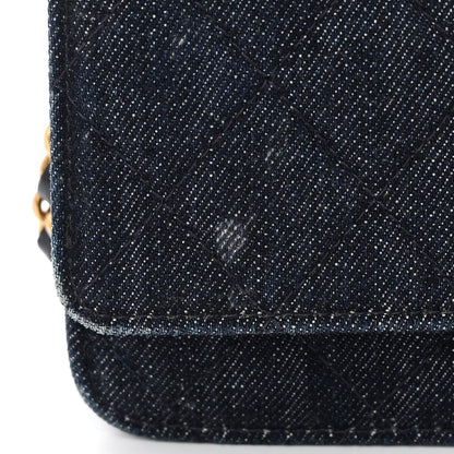 Chanel Denim Quilted Reissue Wallet On Chain WOC Blue 14 of 17