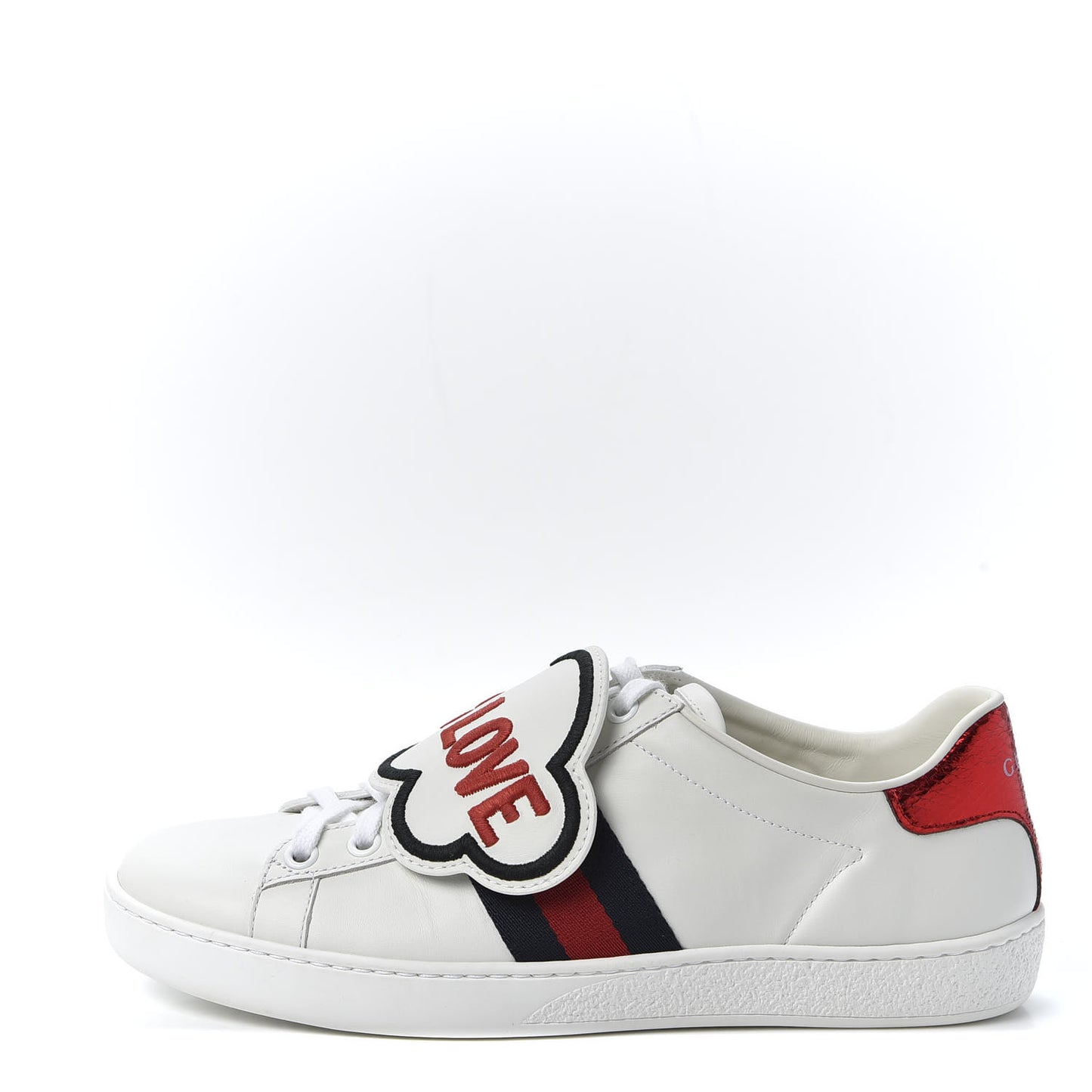 Calfskin Ayers Web Blind for Love Embroidered Womens Ace Sneakers 36.5 White