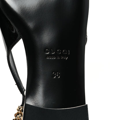 Gucci Patent Signoria Ballet Slingback Ballet Flat 36 Black 7 of 10