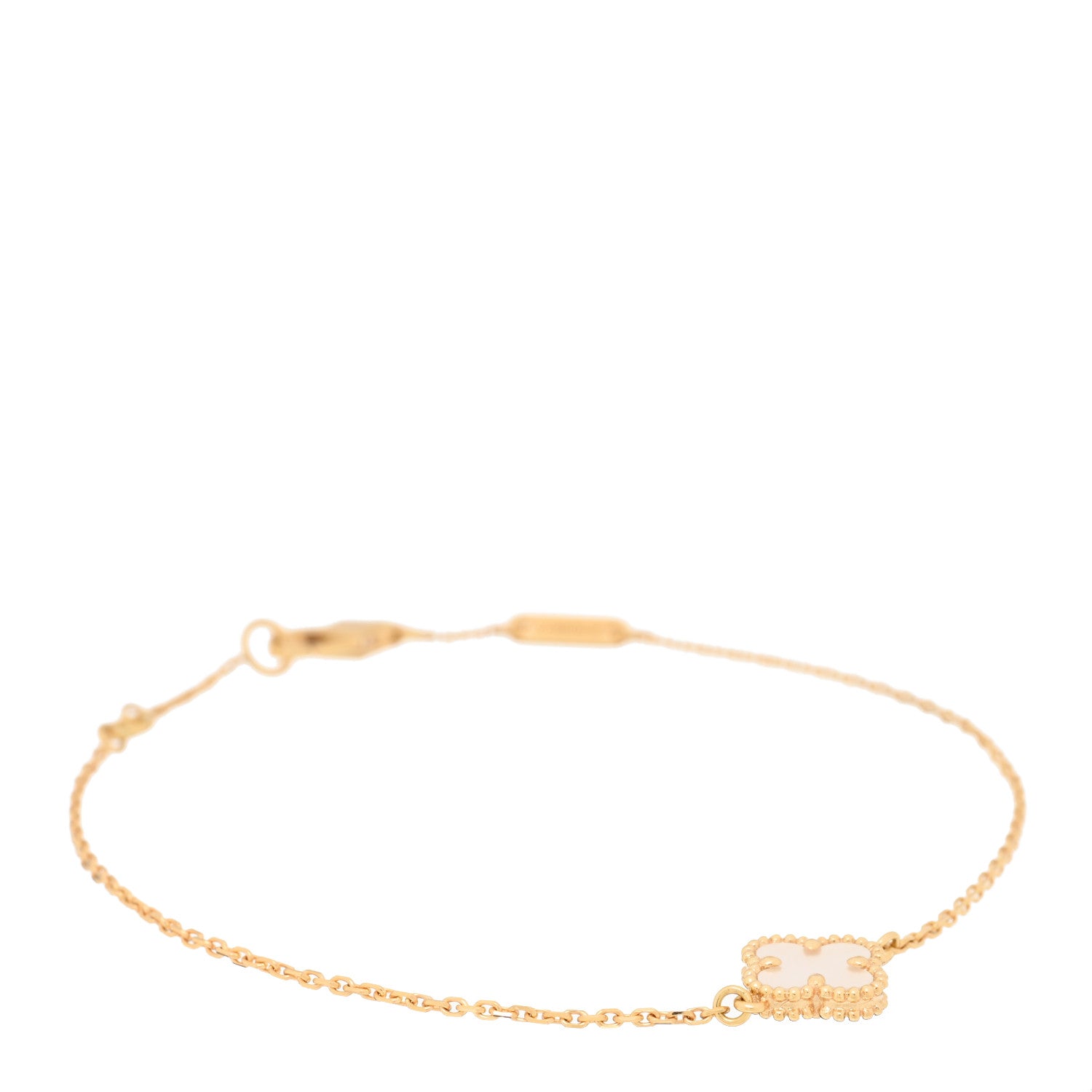Van Cleef & Arpels 18K Yellow Gold Mother of Pearl Sweet Alhambra Bracelet 1 of 3