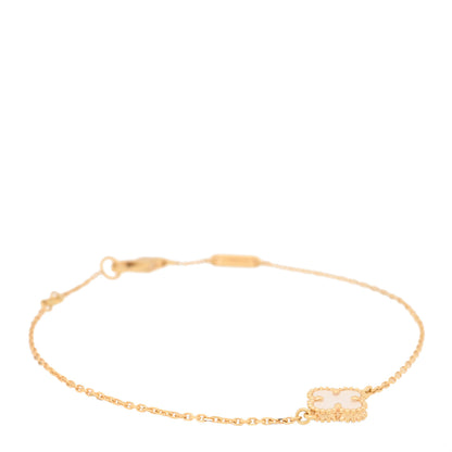 Van Cleef & Arpels 18K Yellow Gold Mother of Pearl Sweet Alhambra Bracelet 1 of 3