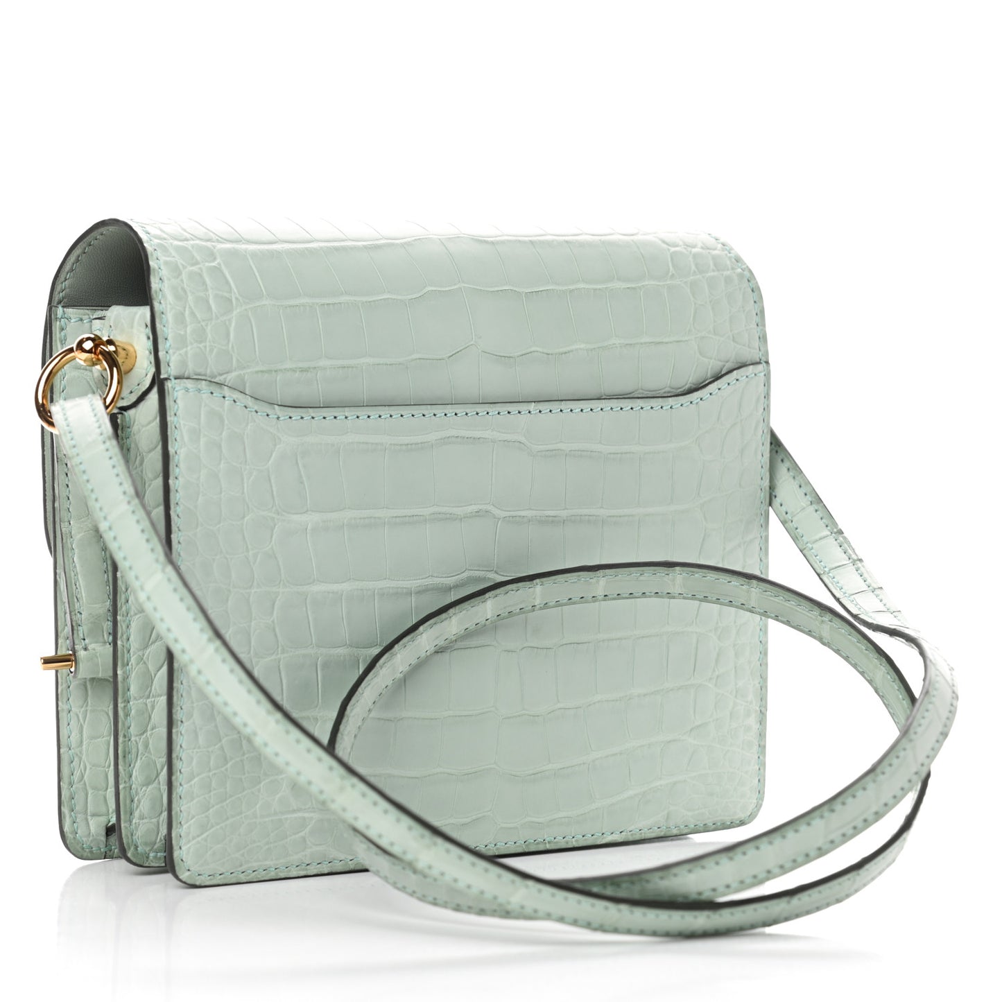 Matte Alligator Mini Sac Roulis Vert D’eau