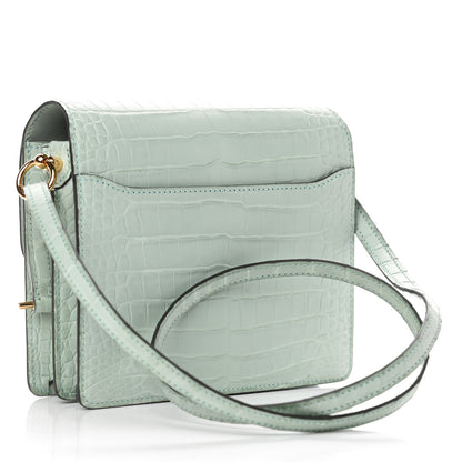 Hermes Matte Alligator Mini Sac Roulis Vert D’eau 3 of 9