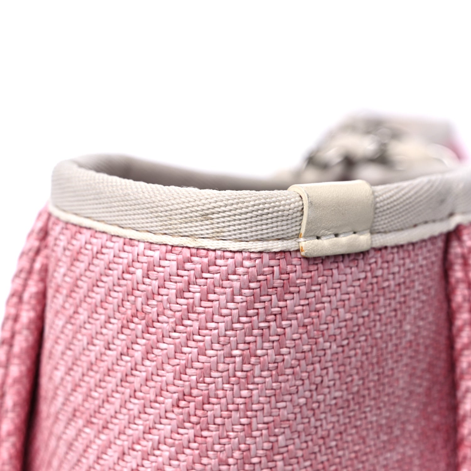 Chanel Woven Straw Raffia Small Deauville Tote Pink 13 of 15