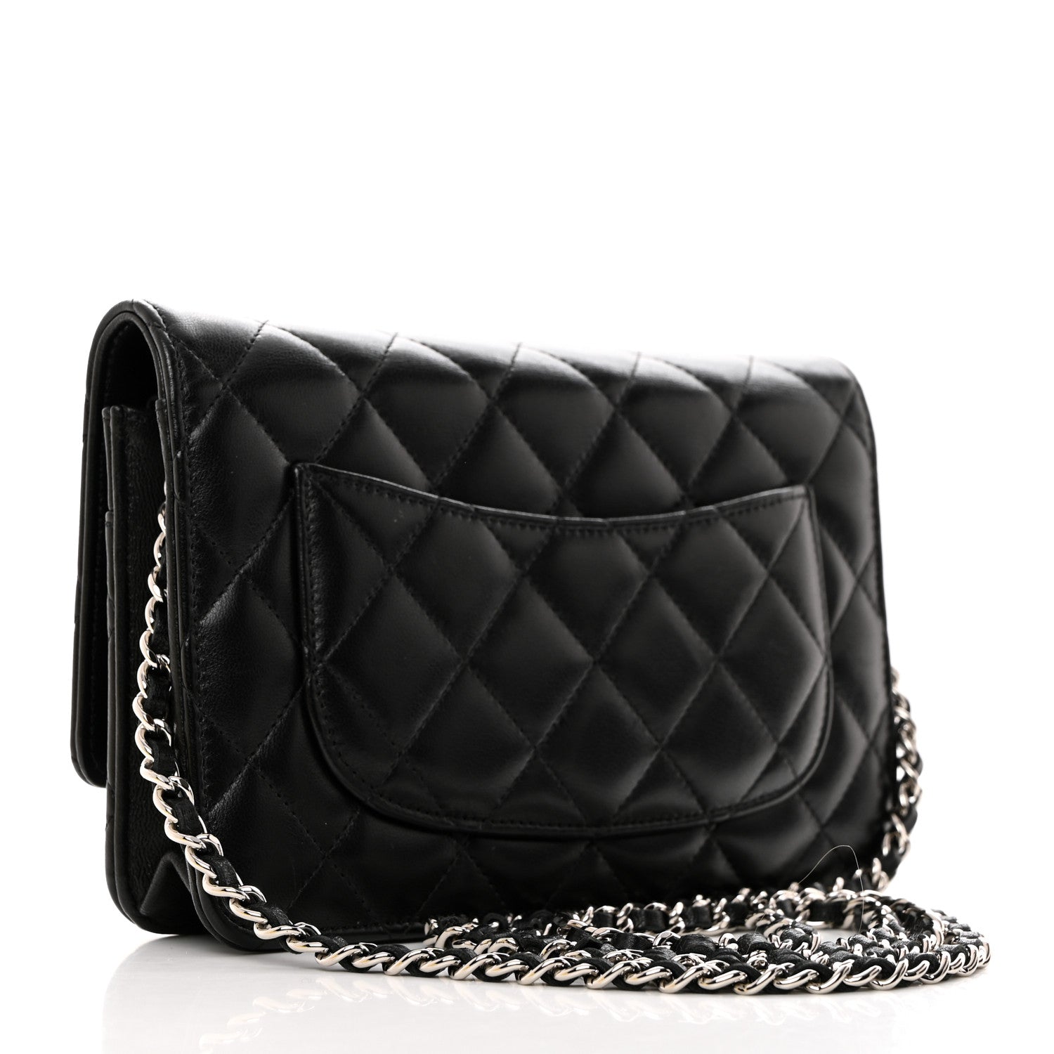 Chanel Lambskin Quilted Wallet On Chain WOC Black 2 of 13