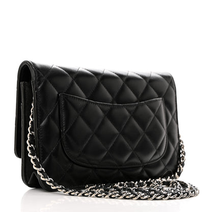 Chanel Lambskin Quilted Wallet On Chain WOC Black 2 of 13