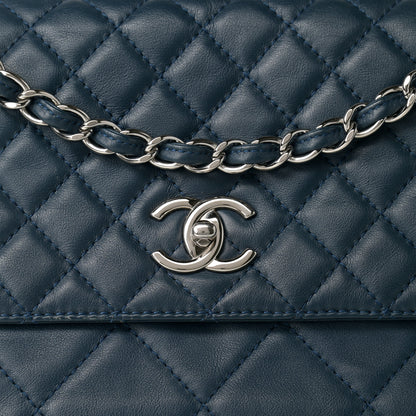 Chanel Calfskin Quilted In the Business Flap Dark Navy Blue 8 of 13