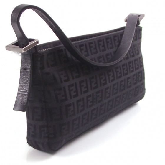 Fendi Zucchino Shoulder Bag Black 3 of 11