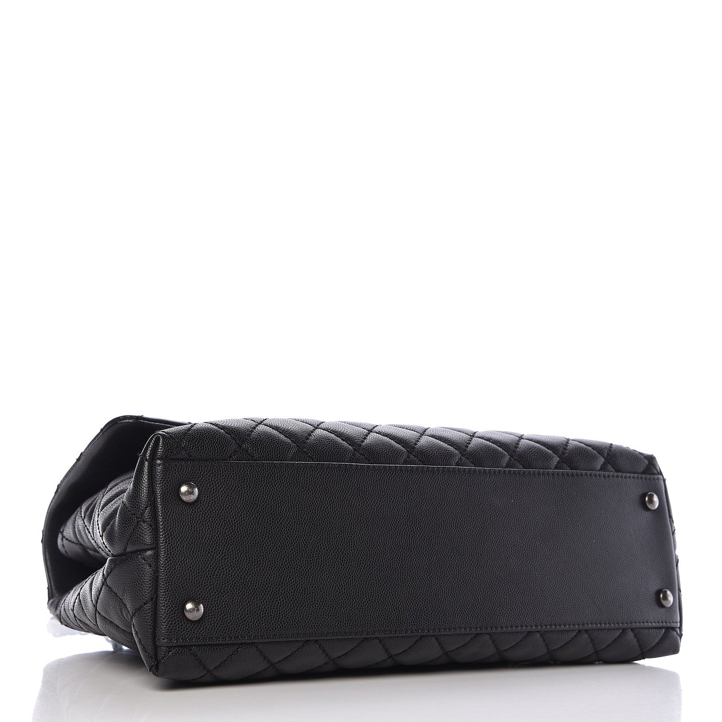 Caviar Quilted Medium Coco Handle Flap Black