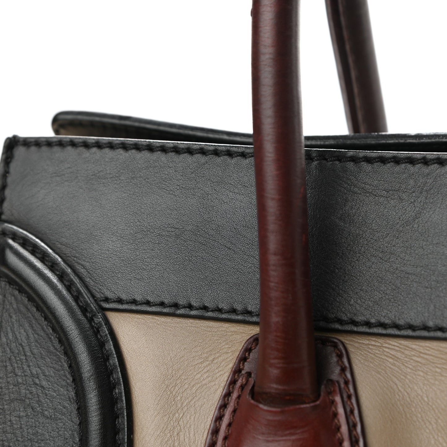 Smooth Calfskin Mini Tri-Color Luggage Grey