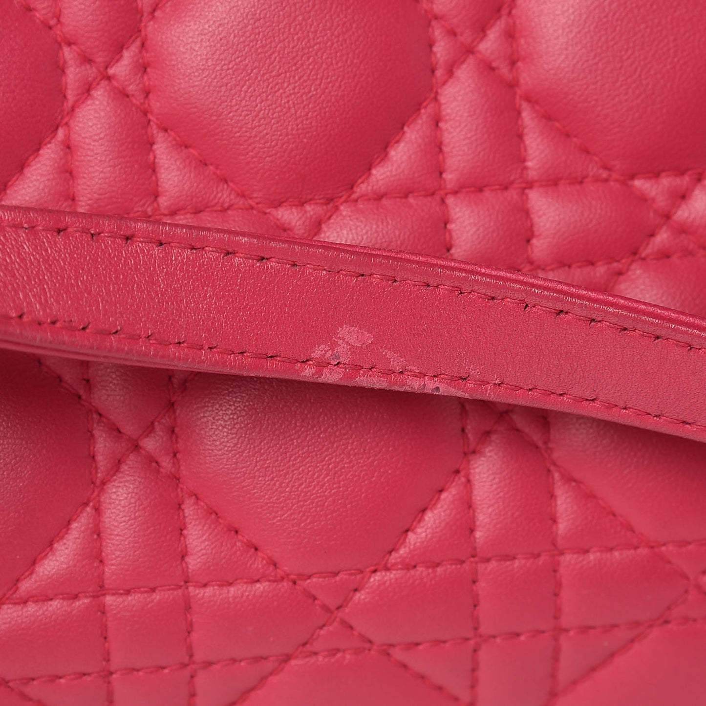 Lambskin Cannage Large Lady Dior Fuchsia