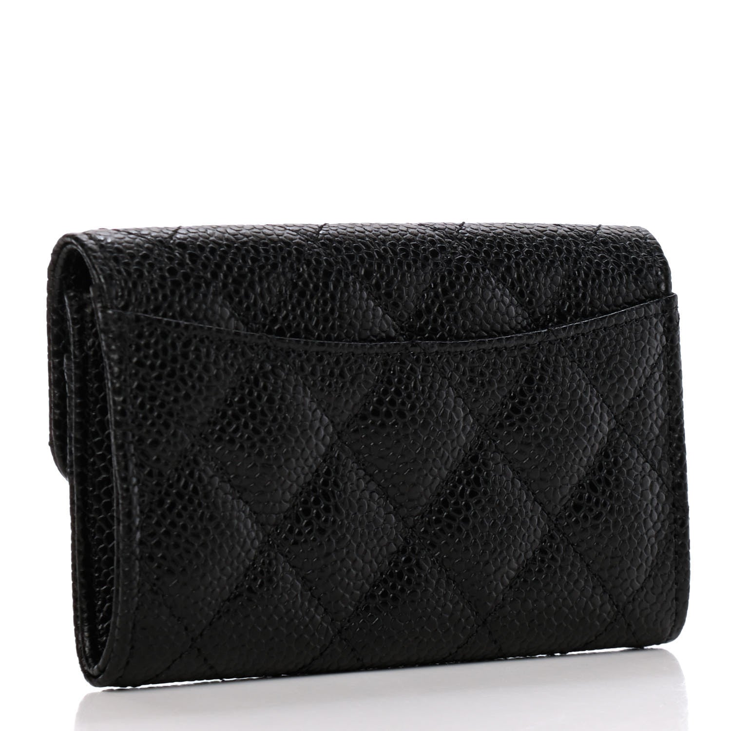 Chanel Caviar Quilted Flap Card Holder Wallet Black 3 of 8