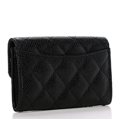 Chanel Caviar Quilted Flap Card Holder Wallet Black 3 of 8
