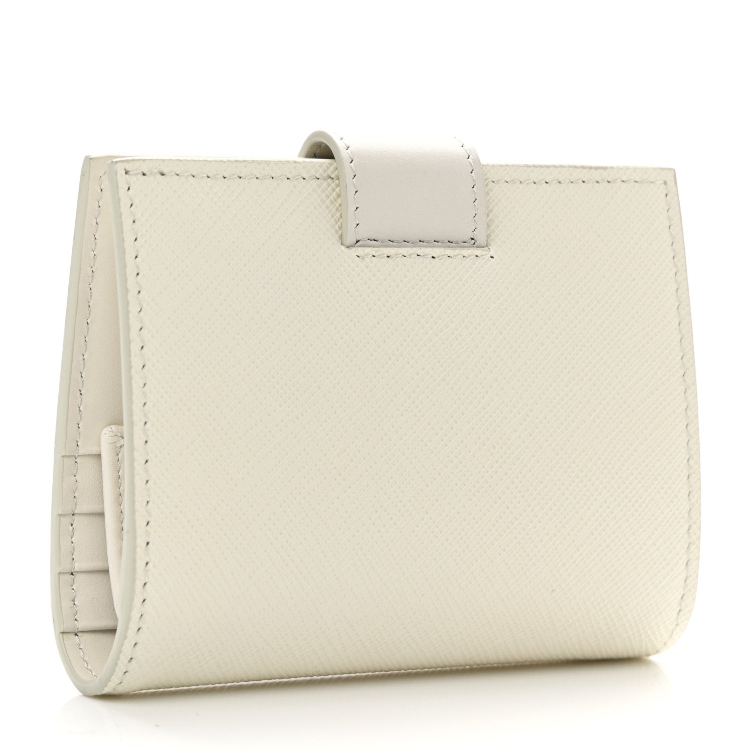 Prada Saffiano Small Triangle Wallet White 3 of 6