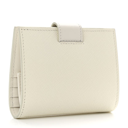Prada Saffiano Small Triangle Wallet White 3 of 6